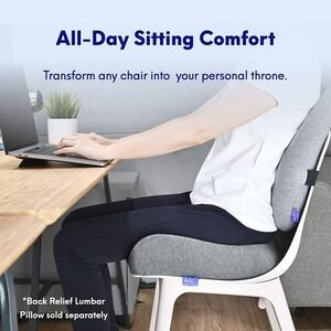Cushion Lab Pressure Relief Seat Cushion and Extra‎ Dense Lumbar Pillow Grey